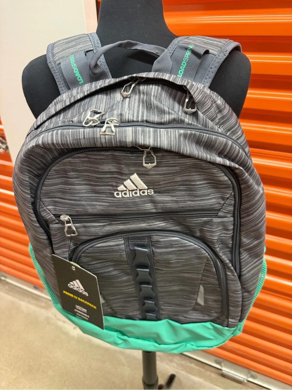 NWT Adidas Prime IV Men's Looped Bags Onix /Hi Res Green Backpack
